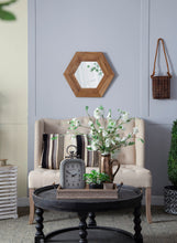 Load image into Gallery viewer, Hexagon Mirror With Natural Wood Frame, Wall Decor For Living Room Bathroom Hallway
