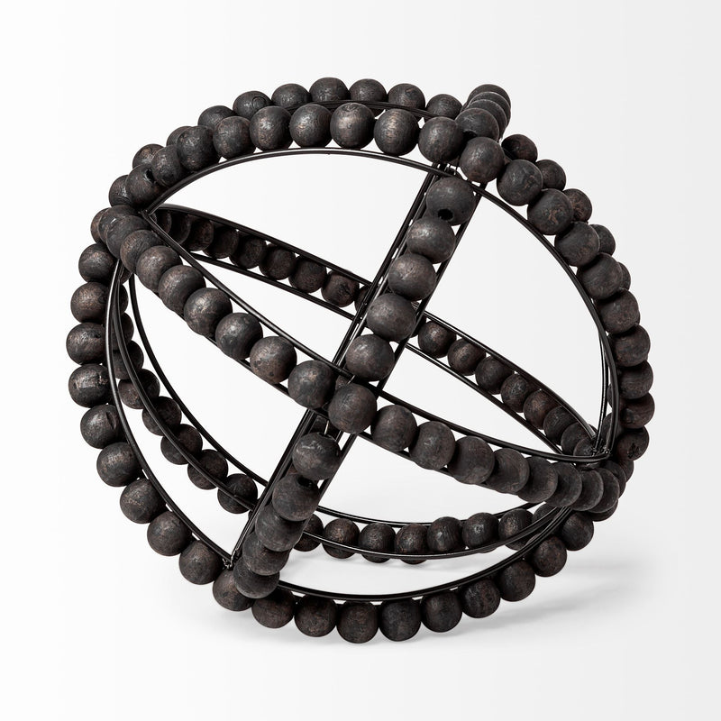 Bead Decorative Orb Sculpture - Black