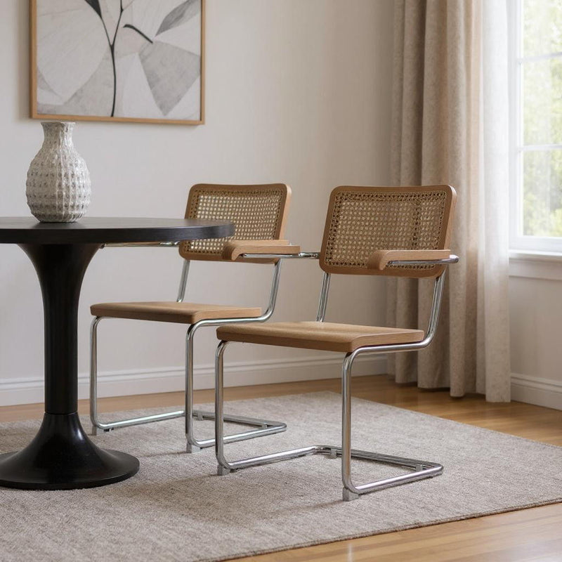 Wood Dining Parsons Chairs (Set of 2) - Natural / Gray