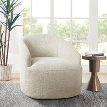 Load image into Gallery viewer, Upholstered 360 Degree Swivel Chair - Cream
