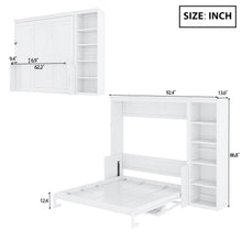 Load image into Gallery viewer, Sturdy Murphy Bed With Desk And Bookshelf
