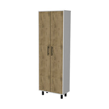 Load image into Gallery viewer, 71" Wood Accent Cabinet With Two Doors - Light Brown / White
