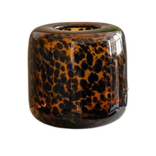 Load image into Gallery viewer, Animal Print Round Table Vase - Amber / Black
