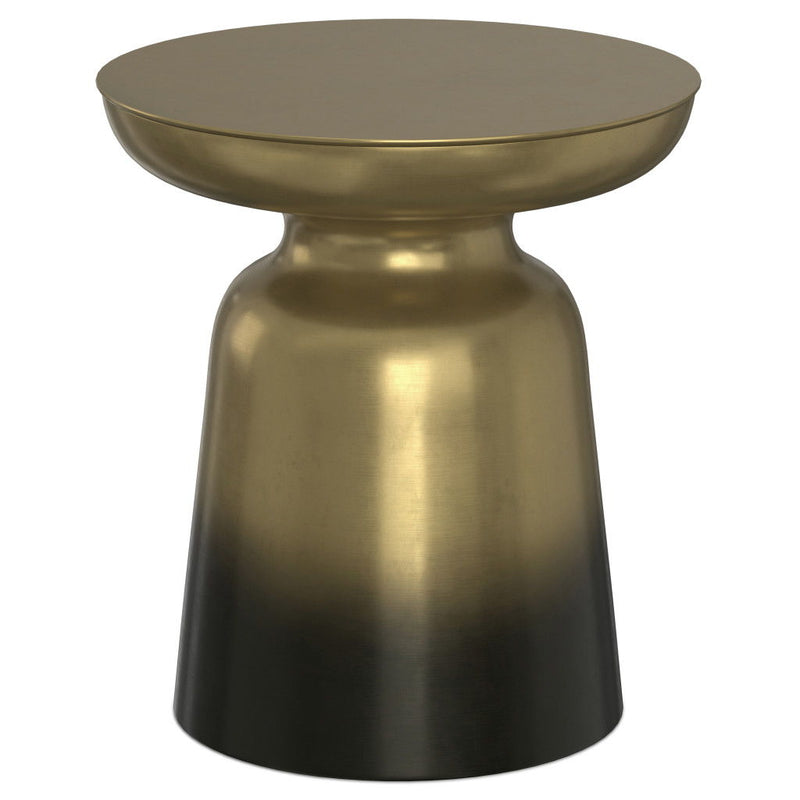 18" Round Metal End Table - Gold