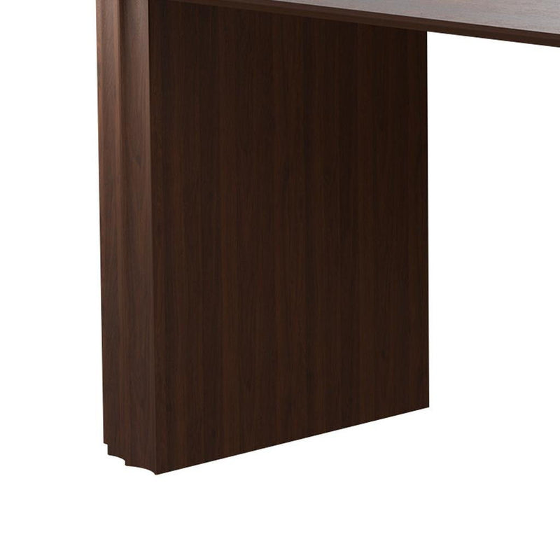 86'' Solid Wood Double Pedestal Base Oval Dining Table - Walnut
