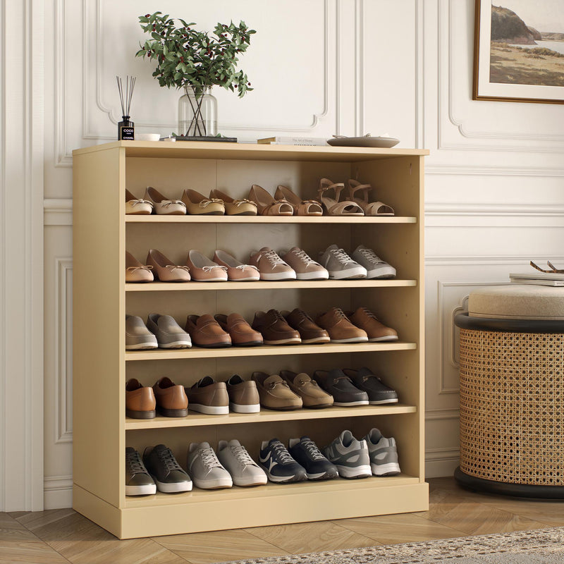 Twenty Pair Solid Woodshoe Storage Cabinet (752321) - Yellow