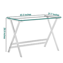 Load image into Gallery viewer, Transparent Glass Computer Desk With Rounded Edges, Tempered Glass Laptop Table - Clear
