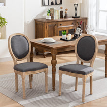 Load image into Gallery viewer, French Style Solid Wood Frame Antique Painting Fabric Back Dining Chair (Set of 2)
