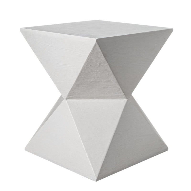 19" Wood Round End Table - White