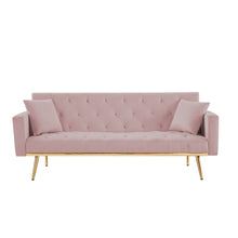 Load image into Gallery viewer, PINK  Convertible Folding Futon Sofa Bed , Sleeper Sofa Couch for Compact Living Space.
