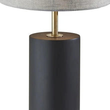 Load image into Gallery viewer, Wood Circular Block Table Lamp - Black
