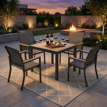 Load image into Gallery viewer, Outdoor Square Patio Slatted Dining Table - Gray
