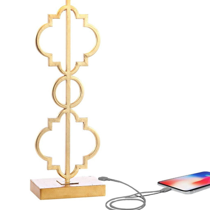 Geometric Table Lamp With Shade - Gold