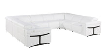 Load image into Gallery viewer, Italian Leather Power Reclining U Shaped Eight Piece Corner Sectional With Console - White
