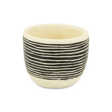 Load image into Gallery viewer, Striped Round Pot Planter - Black / White
