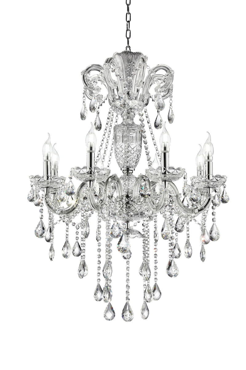 Candle Style Empire Transparent Glass Led Ceiling Light - Nickel / Ivory / Clear