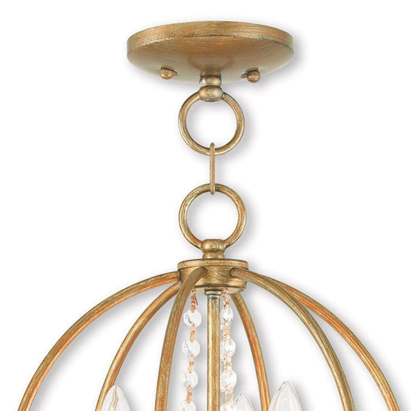 16" Three Light Dimmable Chandelier With Shades - Gold
