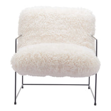 Load image into Gallery viewer, 30" Sherpa And Upholstered Arm Chair - White / Black
