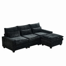 Load image into Gallery viewer, Modern Comfy L Shaped Sectional Sofa With Movable Ottoman
