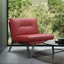 Load image into Gallery viewer, Genuine Leather Slipper Chair - Red And Black
