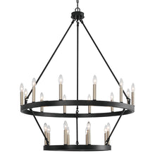 Load image into Gallery viewer, 48" Candle Style Multi Light Metal Dimmable Chandelier - Black
