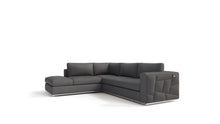 Load image into Gallery viewer, Italian Leather L Shaped Two Piece Corner Sectional - Dark Gray
