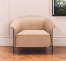 Load image into Gallery viewer, Fabric Arm Chair - Tan And Black
