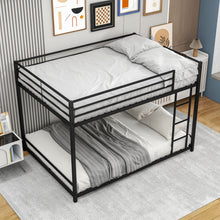 Load image into Gallery viewer, Metal Bunk Bed Full Over Full, Bunk Bed Frame with Safety Guard Rails, Heavy Duty Space-Saving Design, Easy Assembly Black
