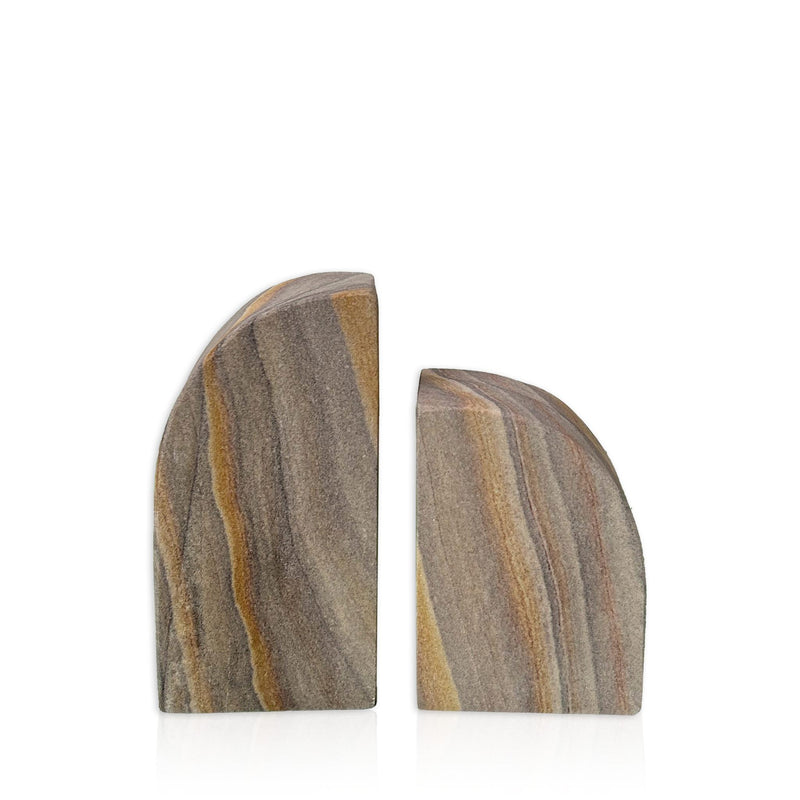 Stone Decorative Bookends (Set of 2) - Taupe