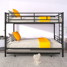 Load image into Gallery viewer, Bunk Bed Twin over Twin with Trundle Black,CPC Certified,No Box Spring Needed,Heavy Duty,Easy to assemble
