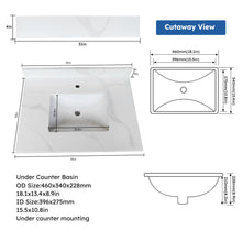 Load image into Gallery viewer, Bathroom Vanity Top With Undermount Single Bowl Sink
