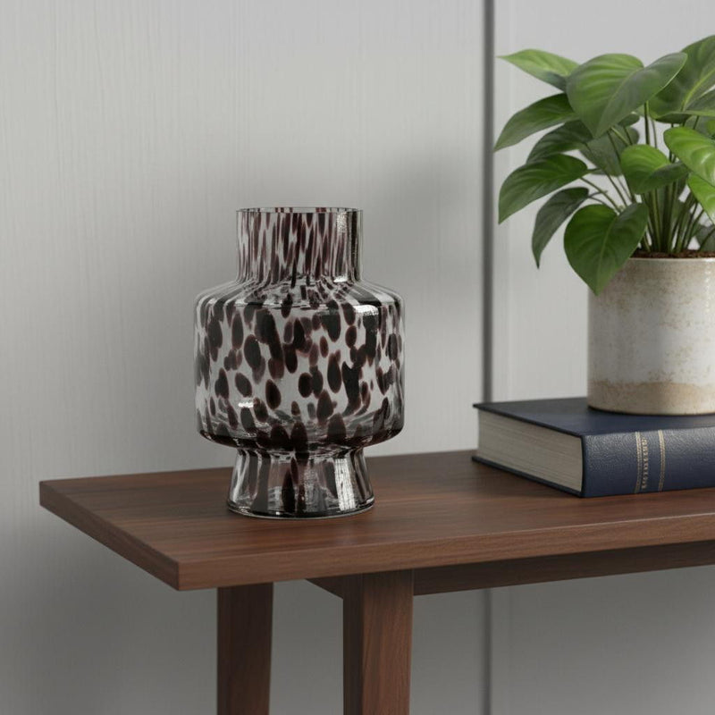 Abstract Cylinder Table Vase (574425) - Amber / Clear