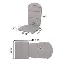 Load image into Gallery viewer, Outdoor Adirondack Chair Cushion With Water Resistant Fabric And Ties - Gray
