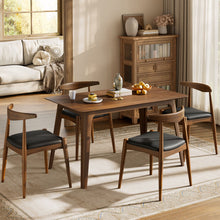 Load image into Gallery viewer, 5 Piece Dining Set With 1 Table And 4 Upholstered Chairs - Walnut / Black
