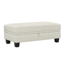 Load image into Gallery viewer, Chenille Storage Ottoman (714402) - Beige / Black
