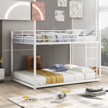 Load image into Gallery viewer, Full over Full Metal Bunk Bed, Low Bunk Bed with Ladder, White(Old SKU:MF197034AAK)
