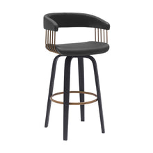 Load image into Gallery viewer, 30.5" Faux Leather Swivel Bar Height Bar Chair - Black
