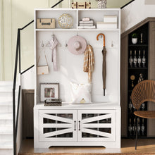 Load image into Gallery viewer, Entryway Bench With Coat Rack, 3 In 1 Design And Adjustable Shelves
