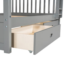 Load image into Gallery viewer, Full-Over-Full Bunk Bed with Ladders and Two Storage Drawers (Gray)(OLD SKU:LT000365AAE)
