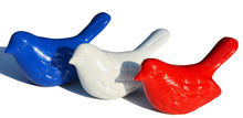 Load image into Gallery viewer, Bird Tabletop Sculptures (Set of 3) - Red / White / White
