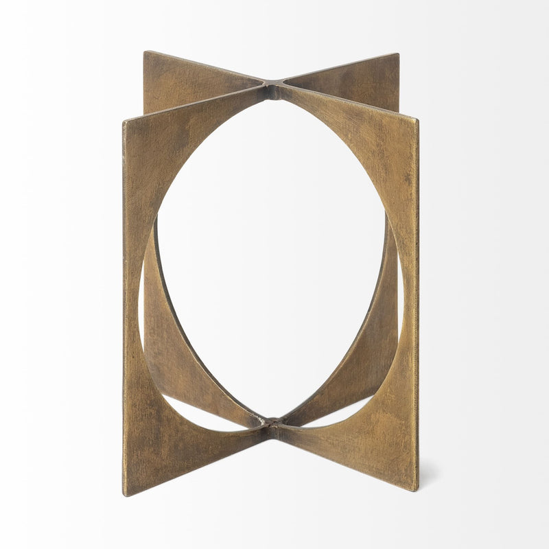 Burnished Circle Square Sculpture (392461) - Gold