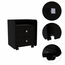 Load image into Gallery viewer, 18.2" x 15.7" x 21.9" Two Drawer Nightstand - Black

