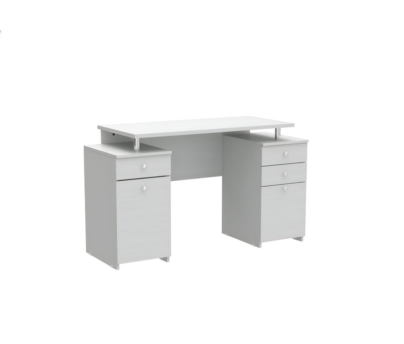 Computer Desk With Five Drawers - White