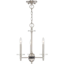 Load image into Gallery viewer, 18'' Three-Light Dimmable Chandelier With Shades - Nickel

