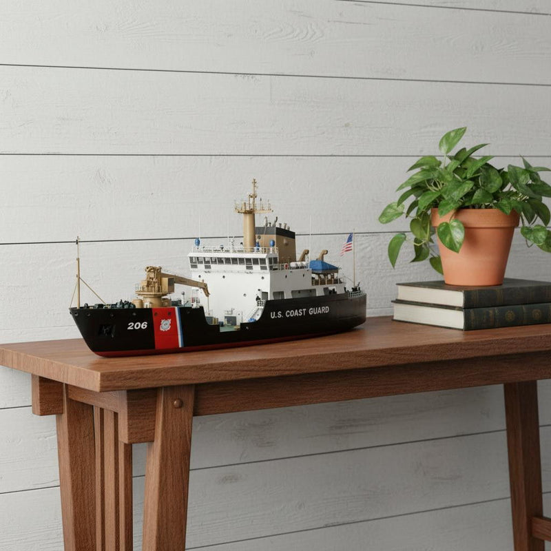 Hand Painted Model Boat (624552) - Black / White