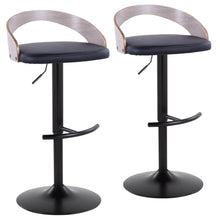 Load image into Gallery viewer, Grotto - Contemporary Adjustable Barstool With Swivel With Rounded T Footrest Elegant Design (Set of 2)
