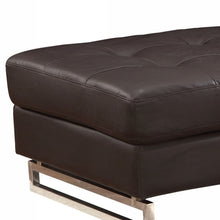 Load image into Gallery viewer, Faux Leather Ottoman - Brown / Gold
