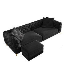 Load image into Gallery viewer, 3 In 1 Convertible Sleeper, Deep Seat Pull Out Sofa Bed, Button Tufted
