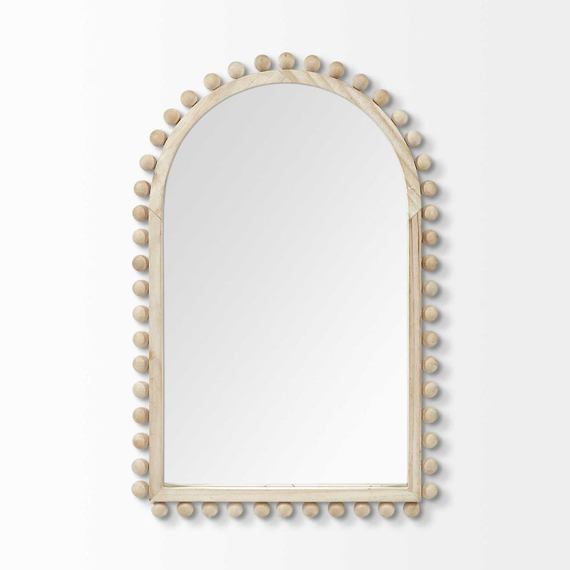 35" Arch Framed Accent Mirror - Natural