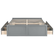 Load image into Gallery viewer, Queen Size Platform Bed Frame With 6 Drawers - Gray
